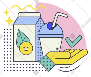 Vegan food: plant-based milk and milkshake PNG, SVG