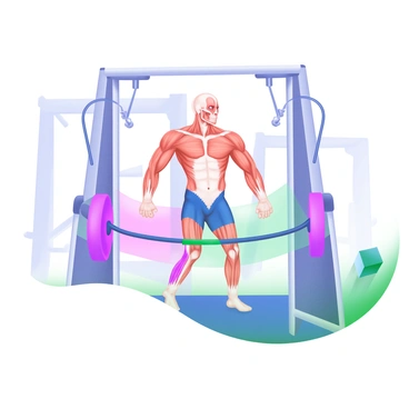 An anatomical illustration depicting the muscles engaged during cable crossovers. The image features a detailed human figure in a dynamic pose, positioned between two cable machines. The figure's muscles, including the pectorals, deltoids, and triceps, are clearly labeled. Color-coded shading highlights the active muscle groups, providing clarity on engagement. The background includes faint outlines of gym equipment to contextualize the exercise setting.