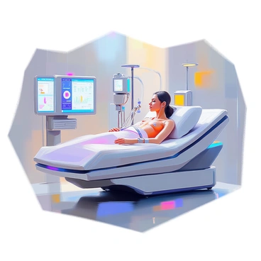 An illustration of cutting-edge ECMO technology with futuristic design