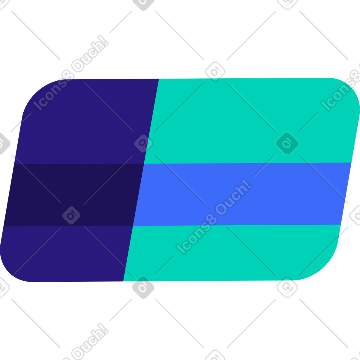 Bank card with intersect illustration in Basic style download in PNG, SVG