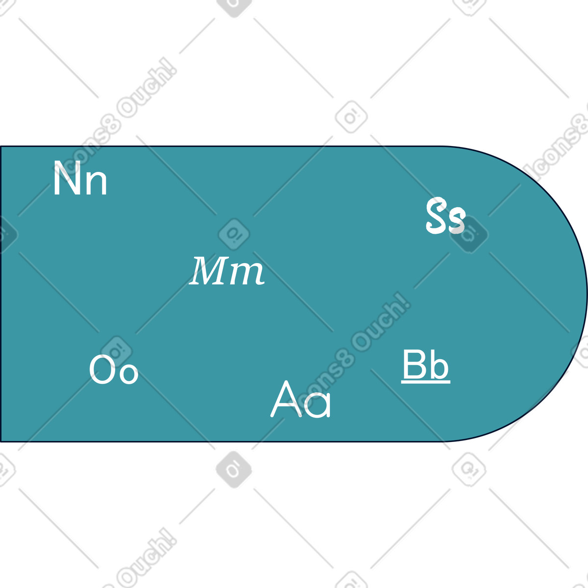 下载 Teal 风格的 字母背景 插画，支持 PNG、SVG 格式