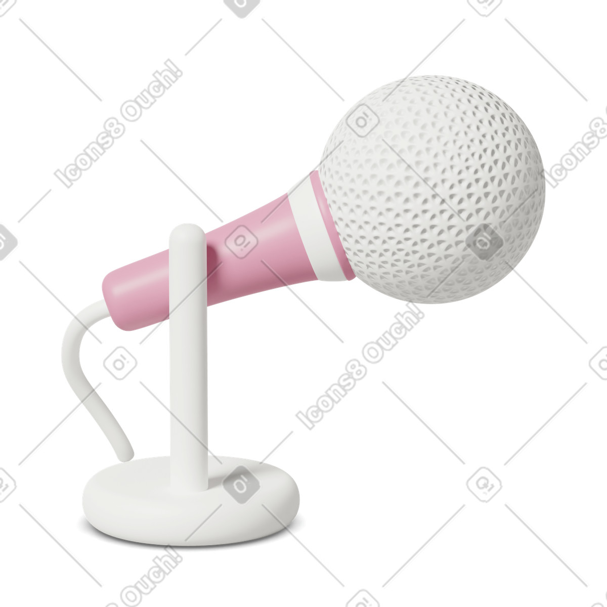 Illustration Microphone dans le style 3D Casual life à télécharger aux formats PNG, SVG