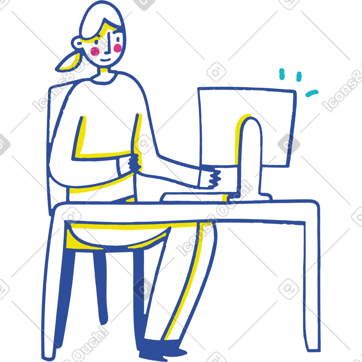 Arbeiter-Illustration im Lime-Stil als Download in PNG, SVG