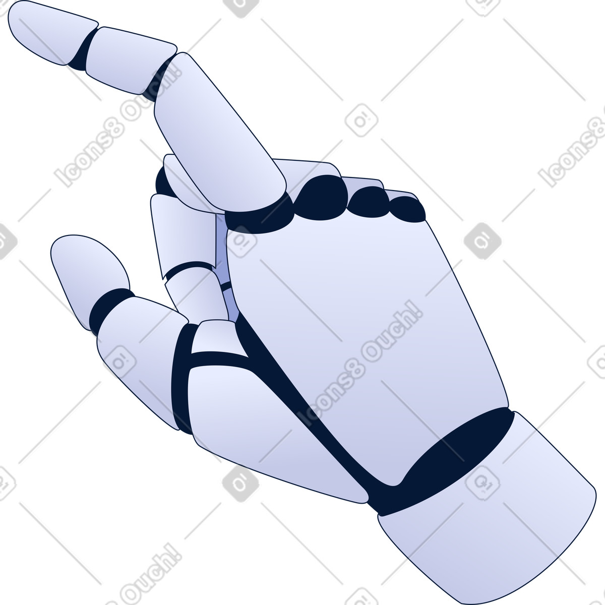 로봇 손, ai 보조 손 illustration in Neat style download in PNG, SVG