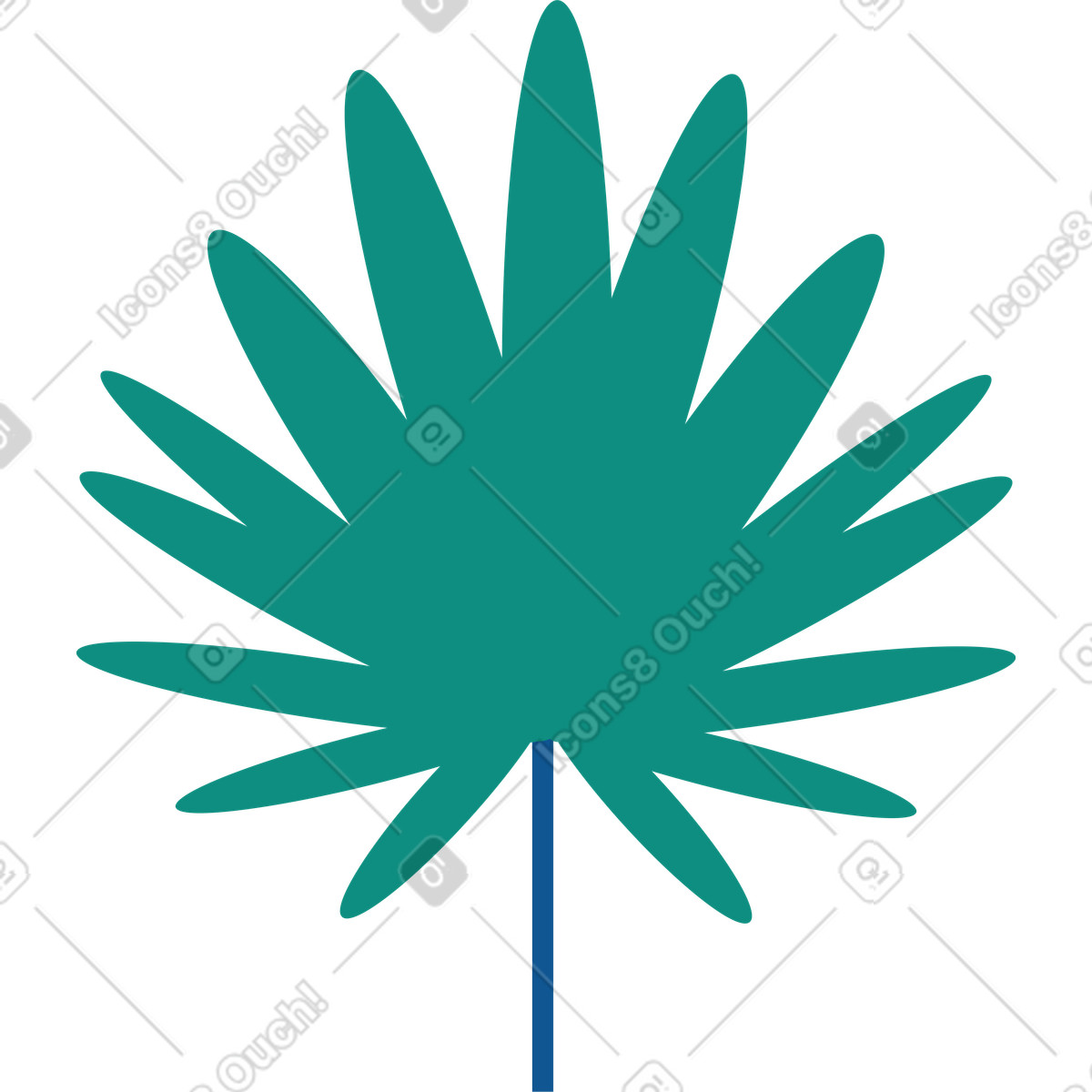 Palm tree branch illustration in Polar style download in PNG, SVG