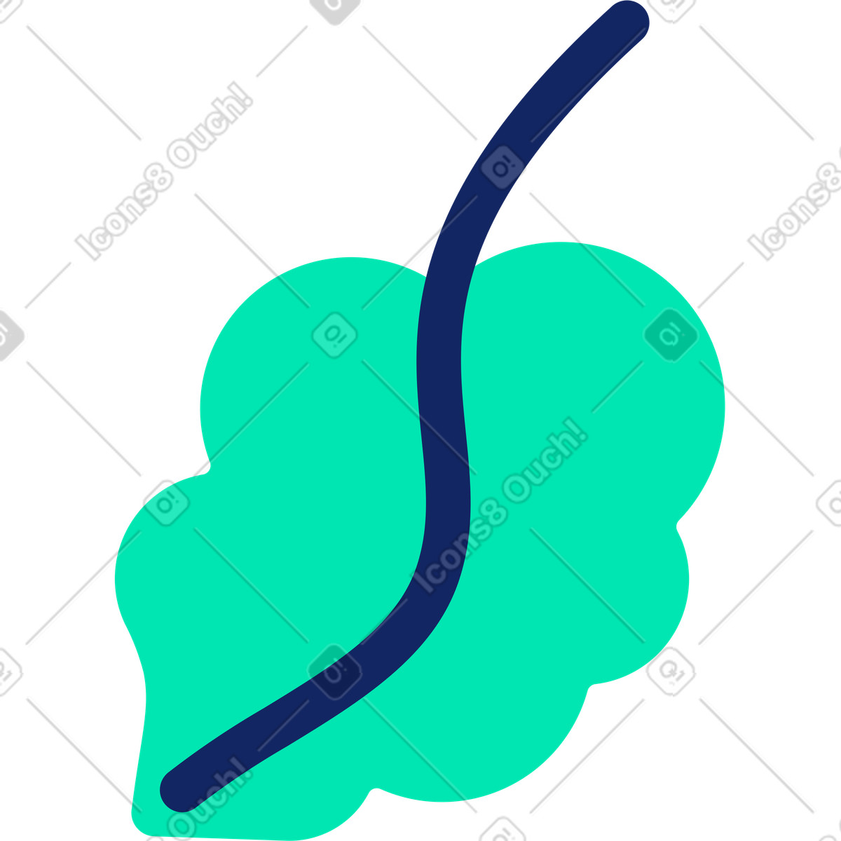 Blatt-Illustration im Cyborg-Stil als Download in PNG, SVG