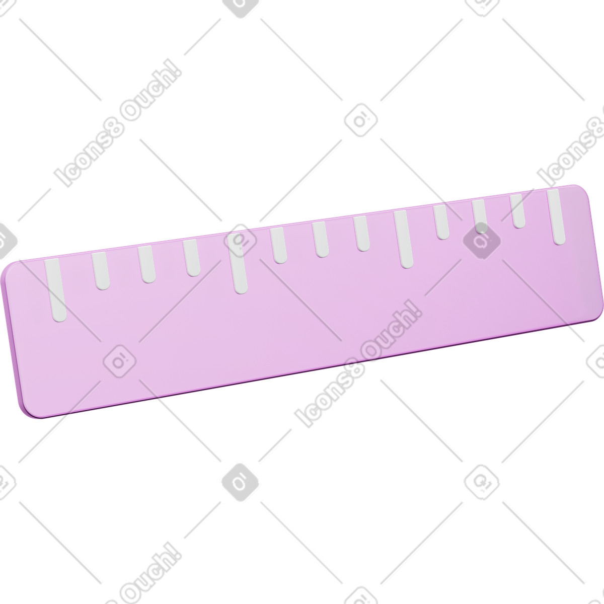 Illustration Règle, outil de mesure rose, conception d'échelle longueur dans le style 3D Playful à télécharger aux formats PNG, SVG