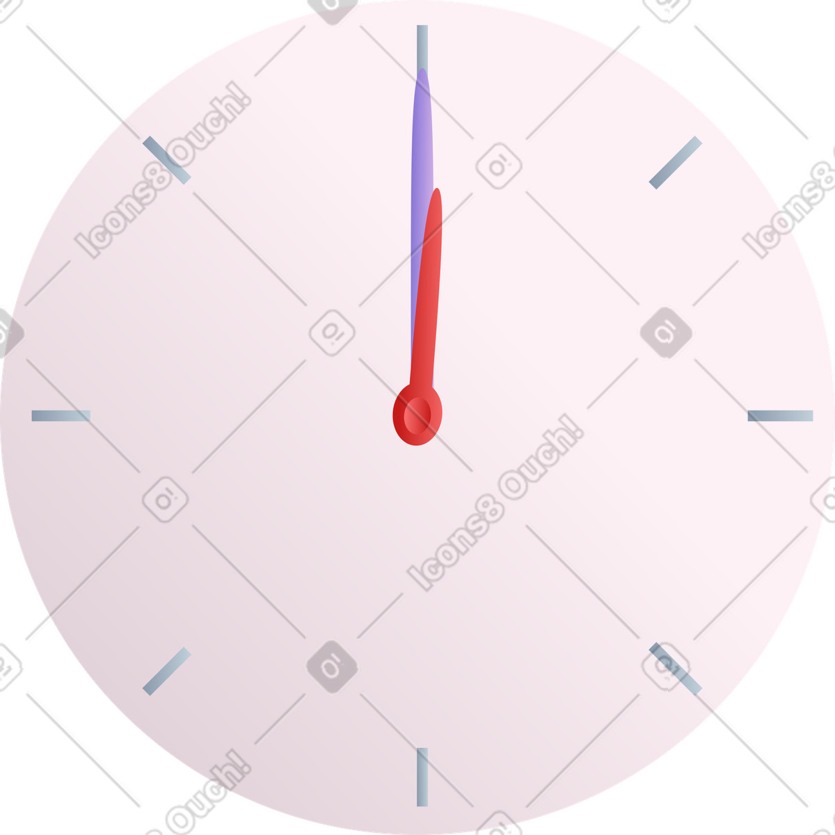 Wall clock illustration in Silky style download in PNG, SVG