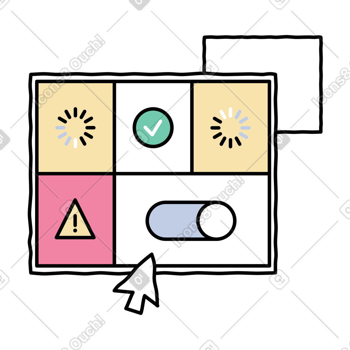 Test del programma illustrazione in stile Notes scarica in PNG, SVG