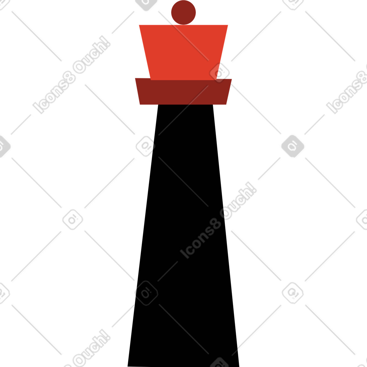 Ilustración Rey del ajedrez en estilo Burgundy a descargar en PNG y SVG