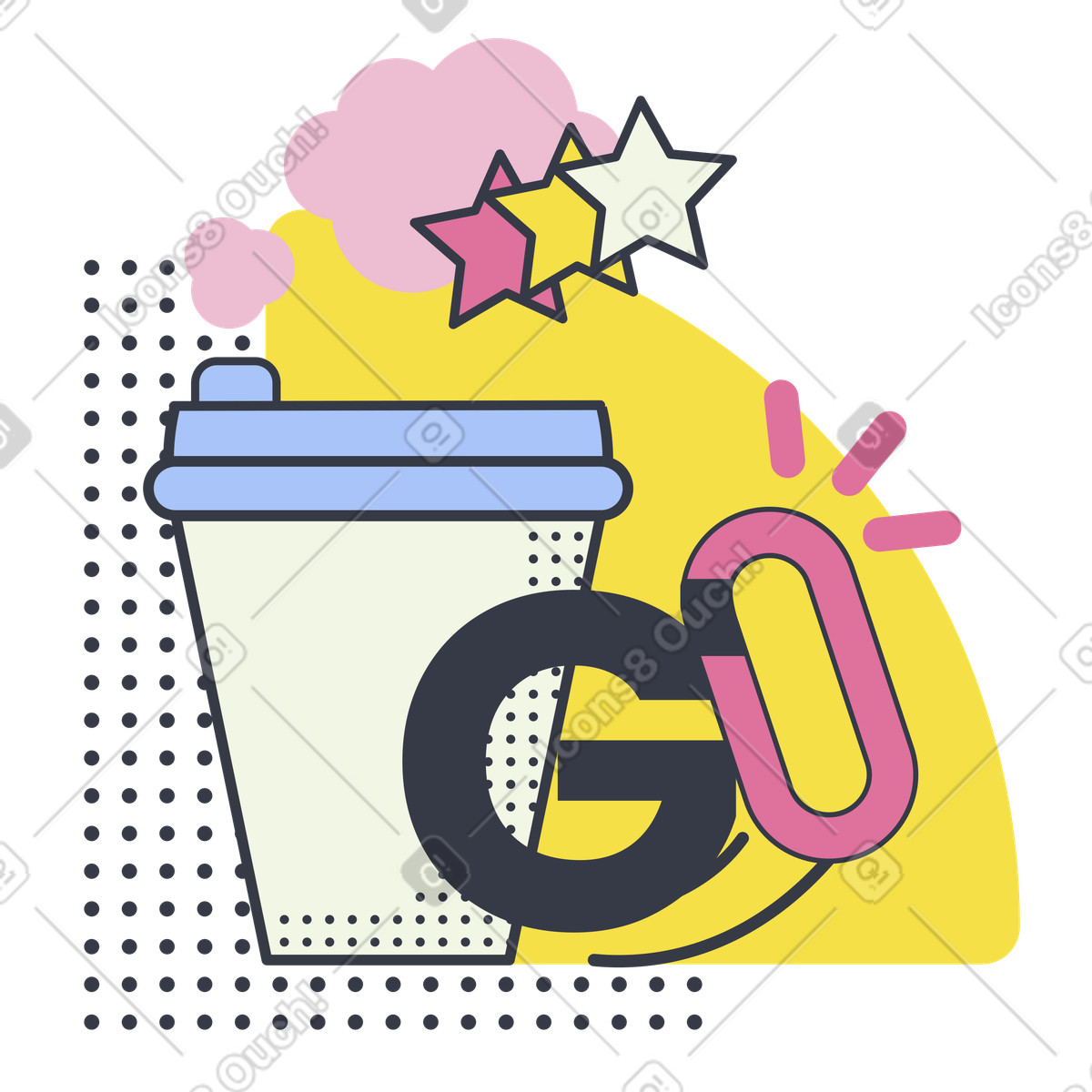Ilustración Café para llevar en estilo Abstract a descargar en PNG y SVG