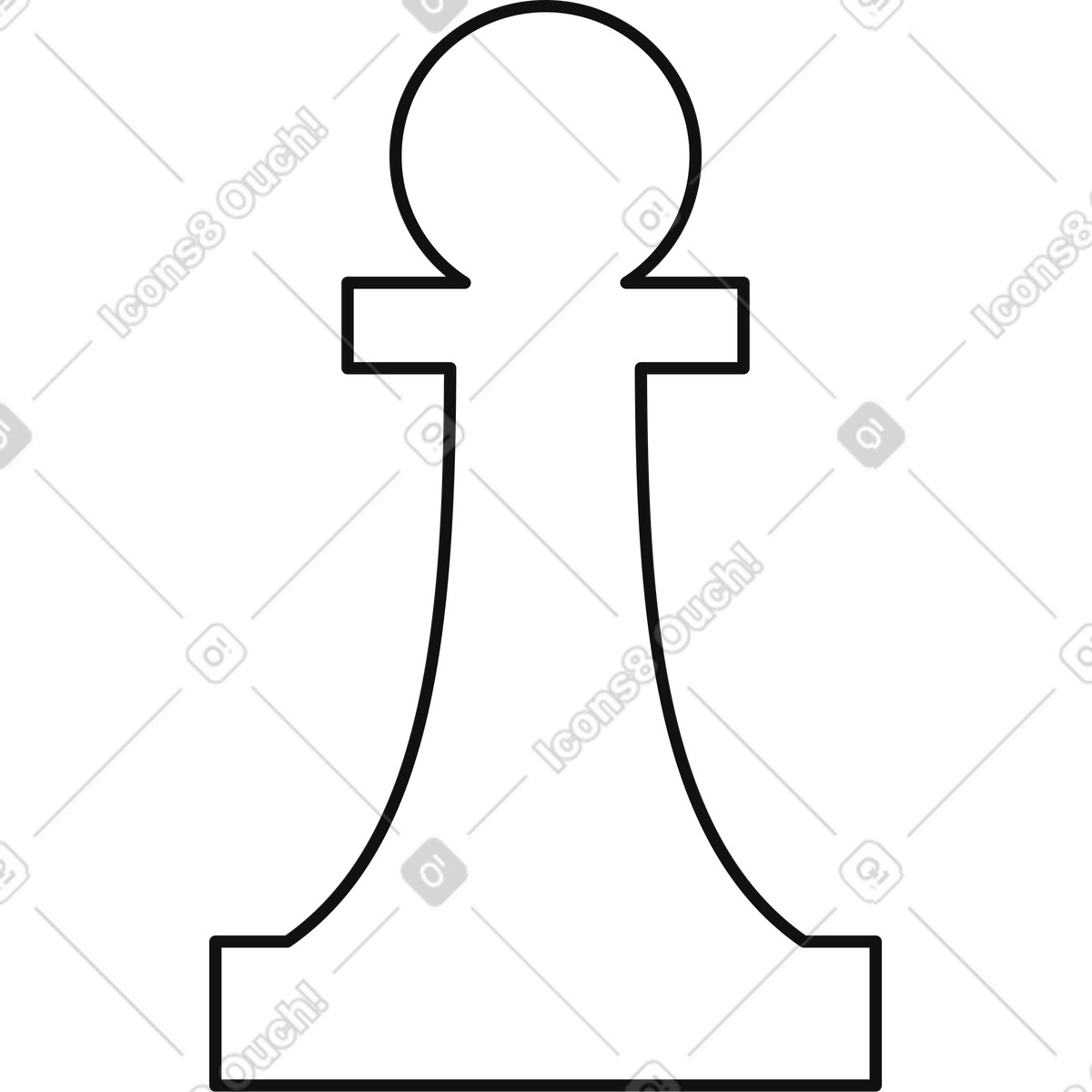 Ilustração de Pawn chess piece minimal silhouette with bold outline shape em no estilo Main para baixar em PNG, SVG