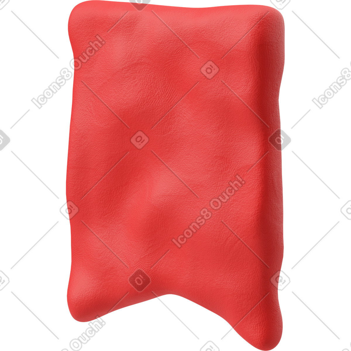 Ilustración Vista de tres cuartos una cinta marcadora roja en estilo 3D Plastilina a descargar en PNG y SVG