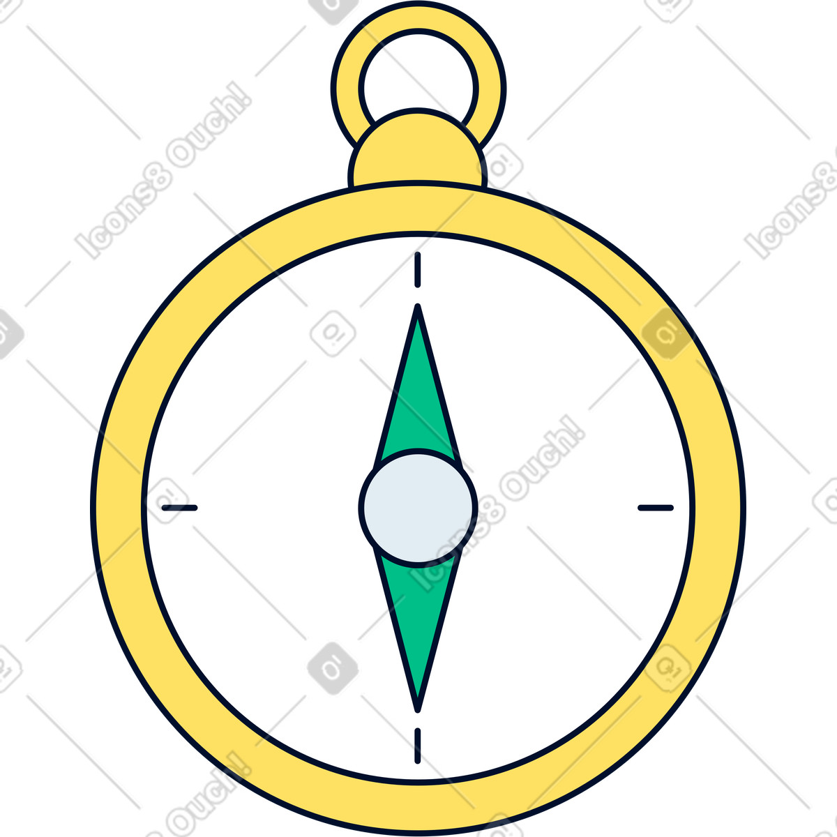 Bussola illustrazione in stile Teal scarica in PNG, SVG
