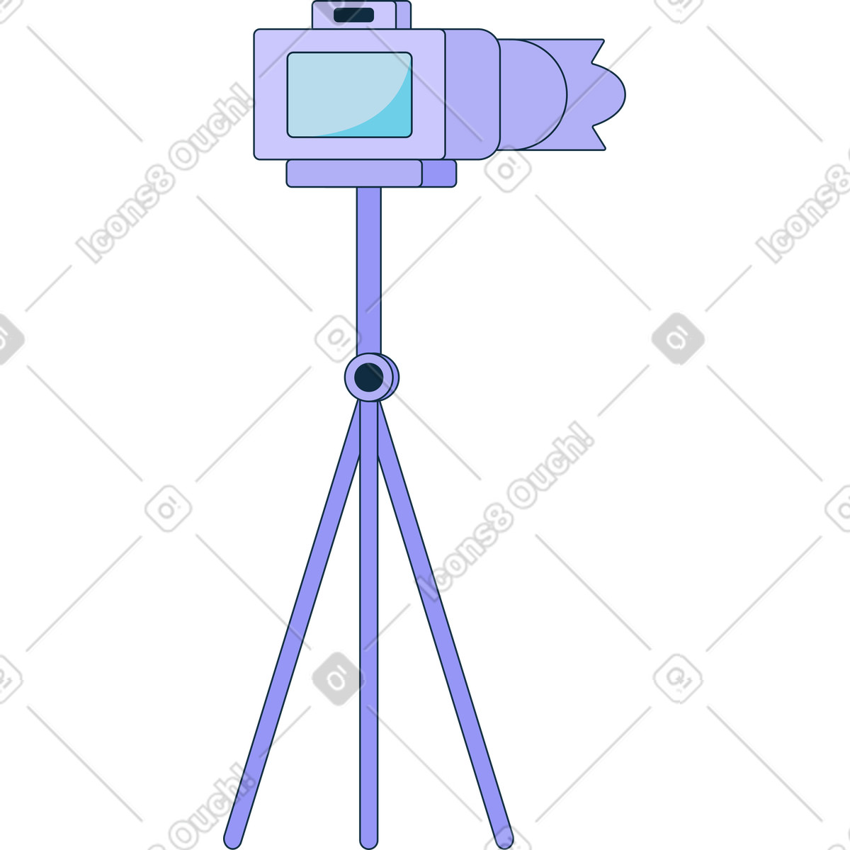 Ilustração de Câmera em um tripé no estilo Bubble gum para baixar PNG, SVG