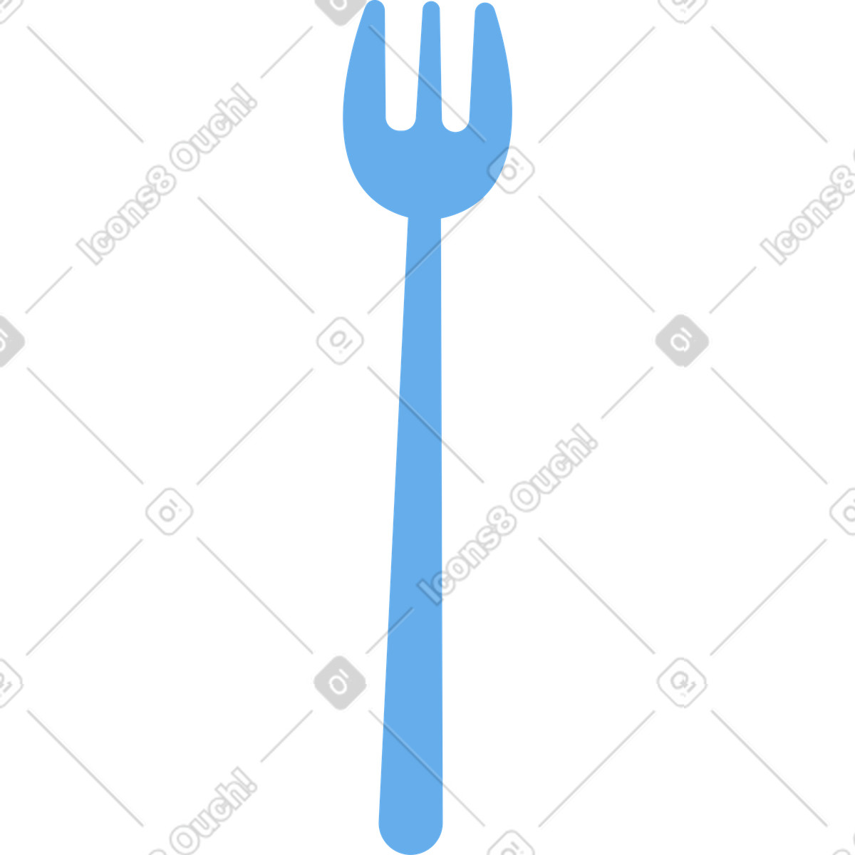 Blue fork illustration in Sammy style download in PNG, SVG