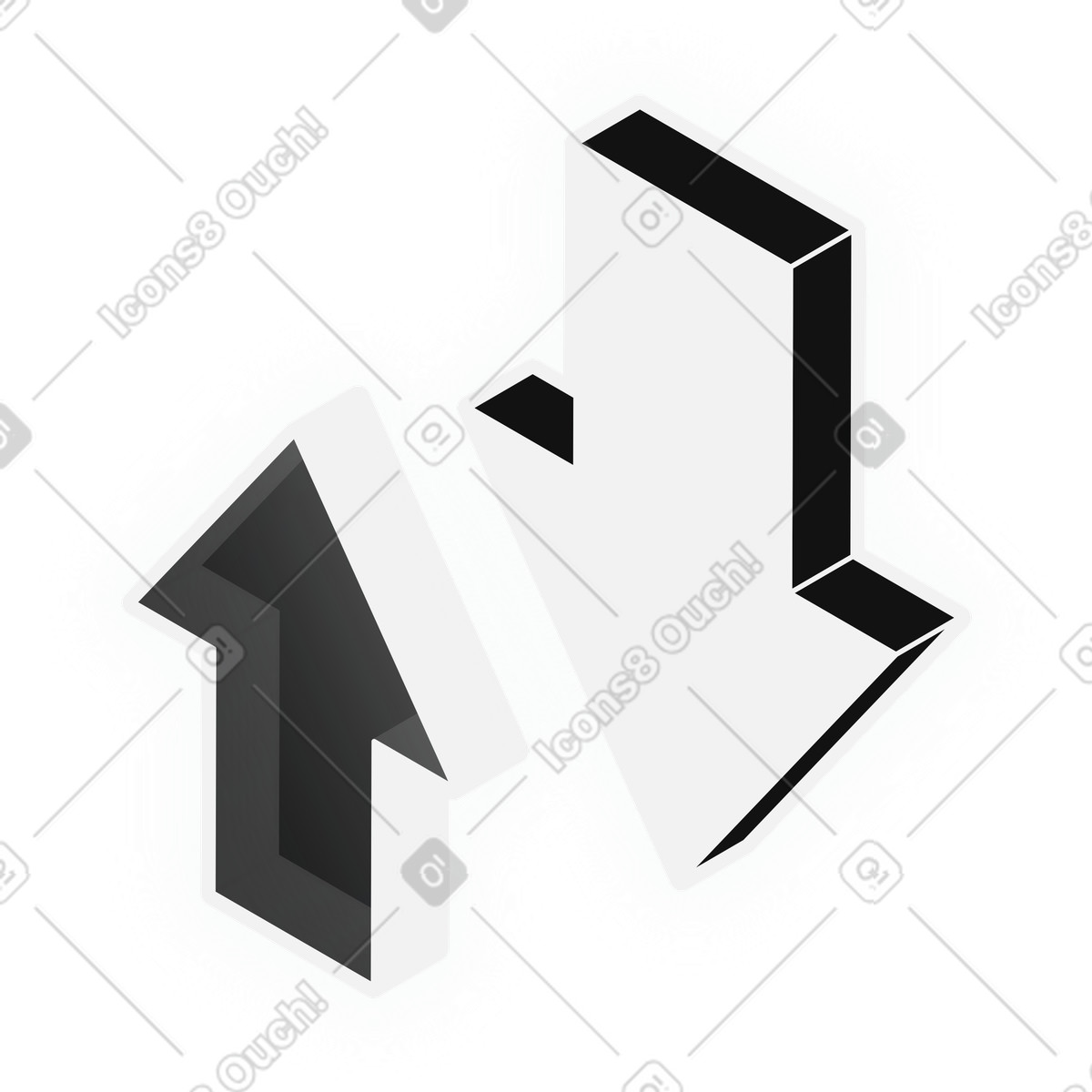 Up and down sync arrows icon illustration in Inverse style download in PNG, SVG