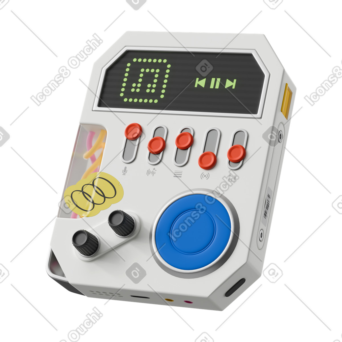 Music player illustrazione in stile 3D Stickle scarica in PNG, SVG