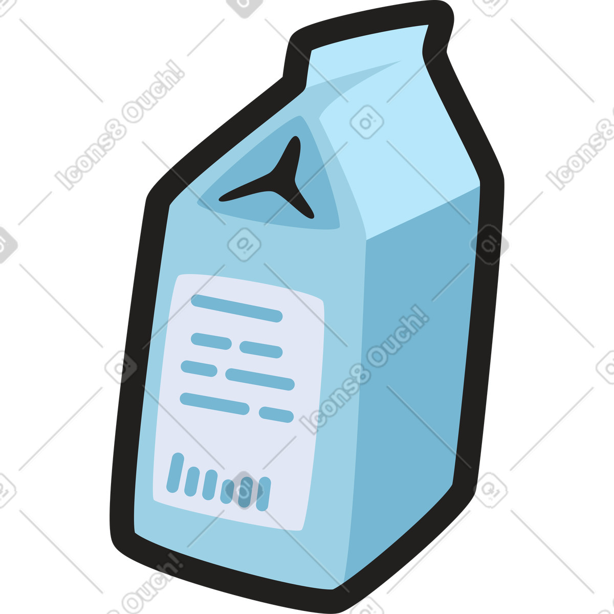 Ilustración Caja de leche en estilo Clipart a descargar en PNG y SVG