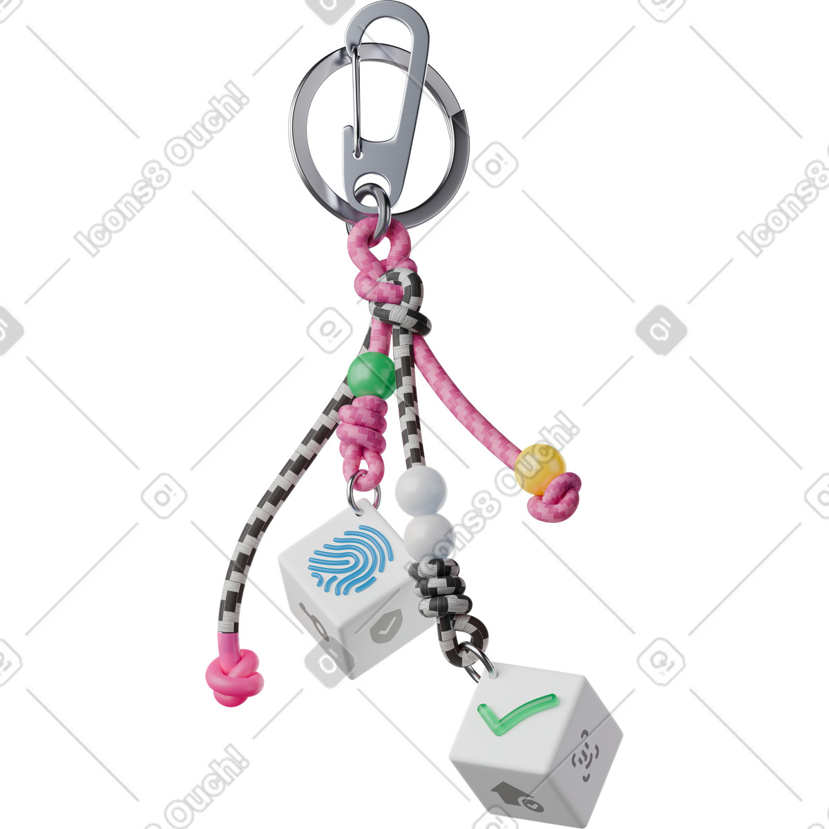 3D Hygge スタイルの Keychain with security icons のイラストをPNG、SVG形式でダウンロード