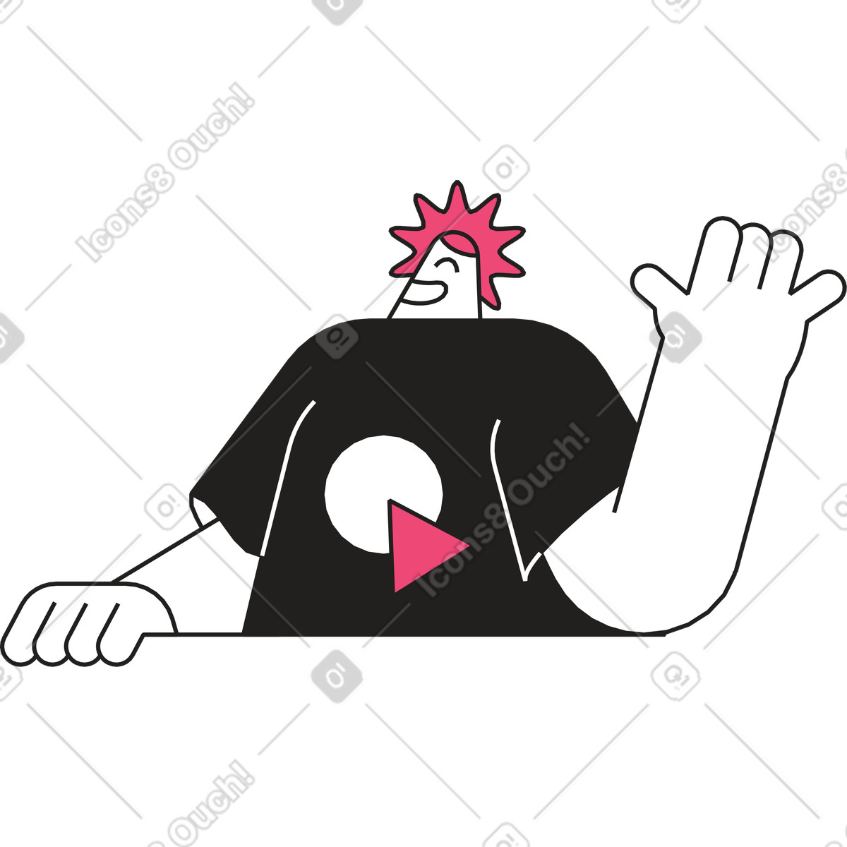 Illustration Blogueur dans le style Dazzle Line à télécharger aux formats PNG, SVG