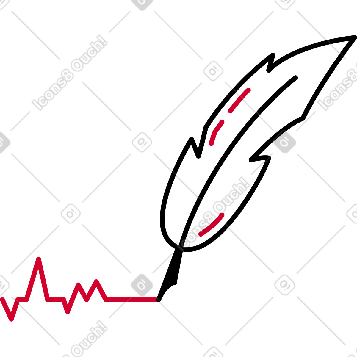Feather quill illustration in PNG, SVG