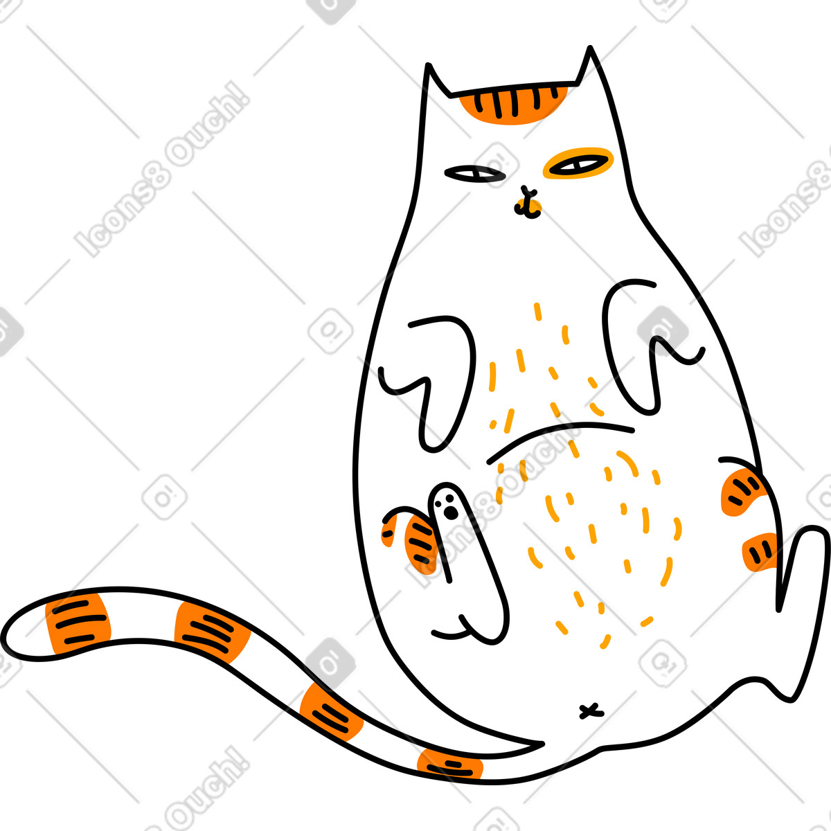Traveler cat illustration in Purr style download in PNG, SVG
