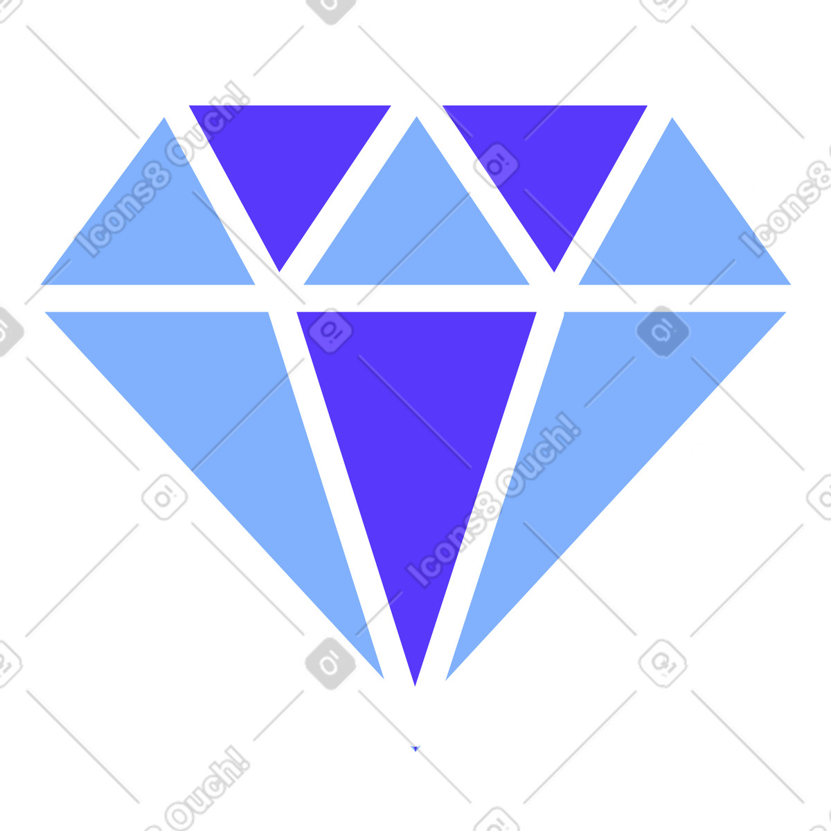 Ilustración Diamante azul en estilo Pablita a descargar en PNG y SVG