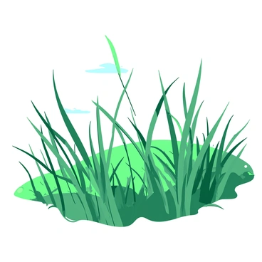 A gentle wind is causing the tall green grass to sway gracefully. Each blade of grass bends slightly, creating soft waves across the landscape. The grass reaches up high, with some blades standing taller than others, contrasting their height. The scene is open and expansive, with a vast sky above, hinting at a soft sunlight filtering through. The atmosphere feels quiet and tranquil, with a hint of solitude.