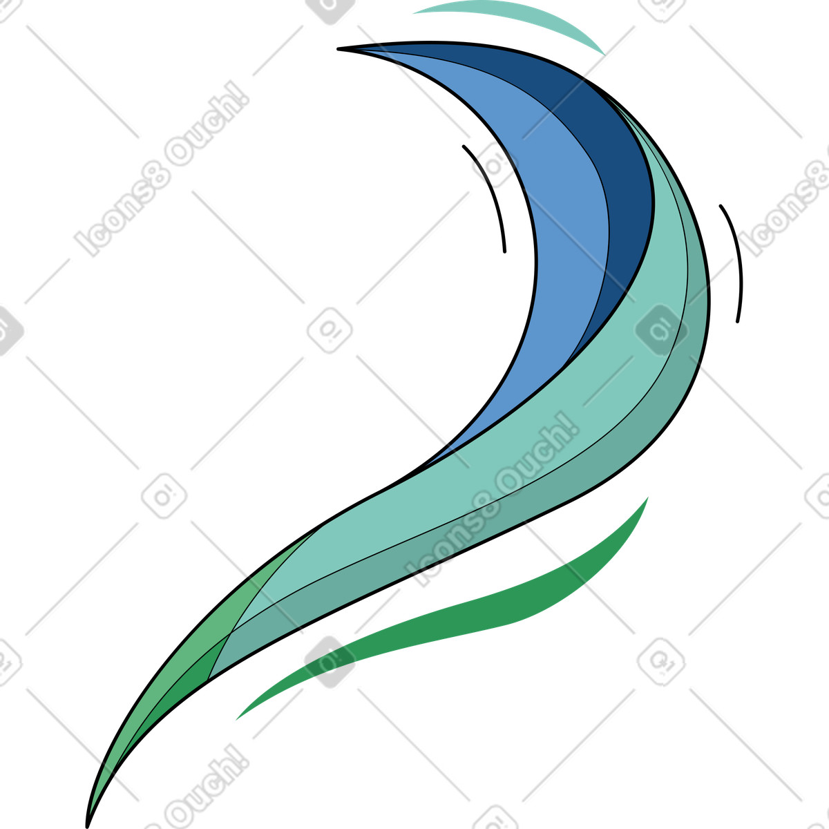 Wave illustration in Surr style download in PNG, SVG