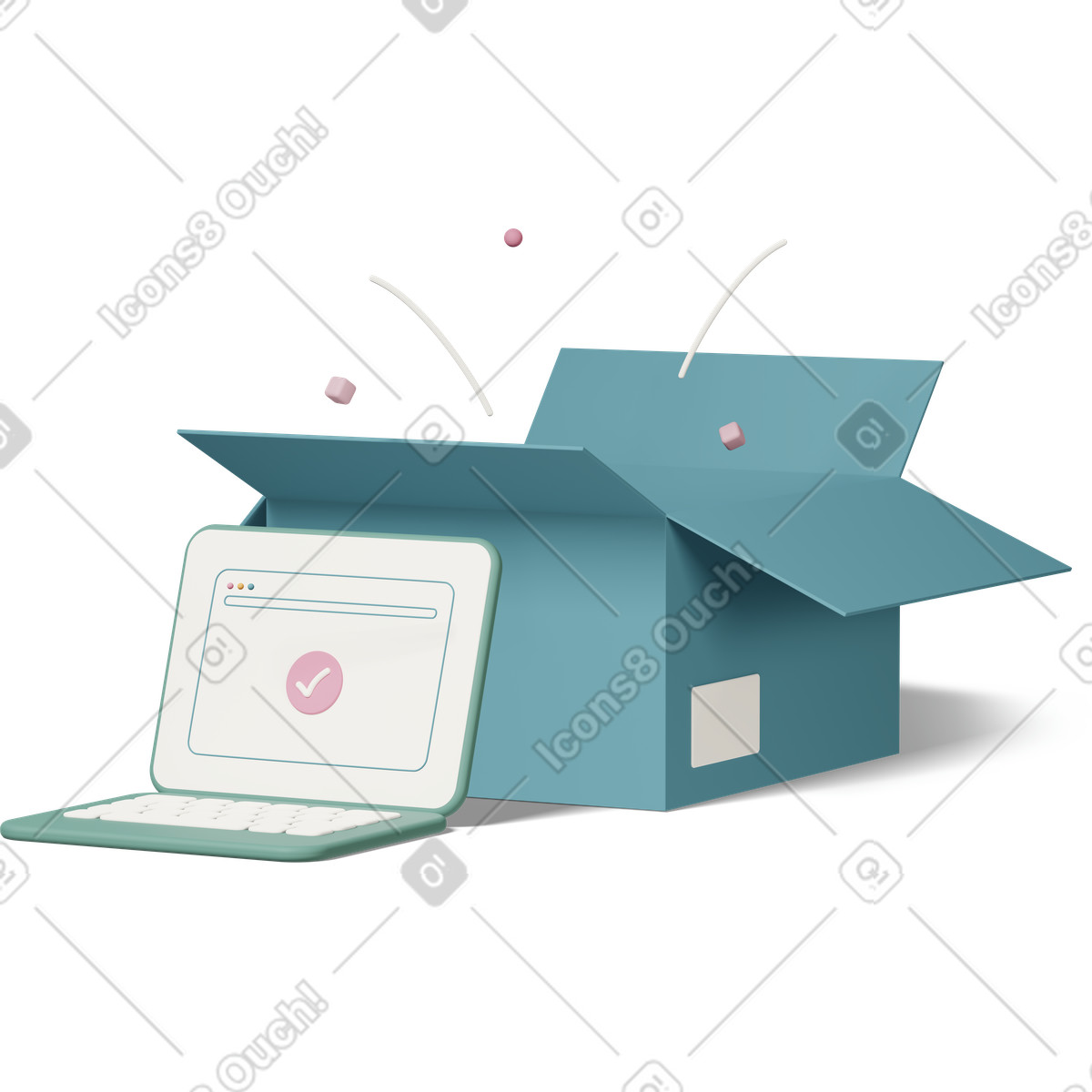 E commerce payment and quick delivery illustration in 3D Casual life style download in PNG, SVG