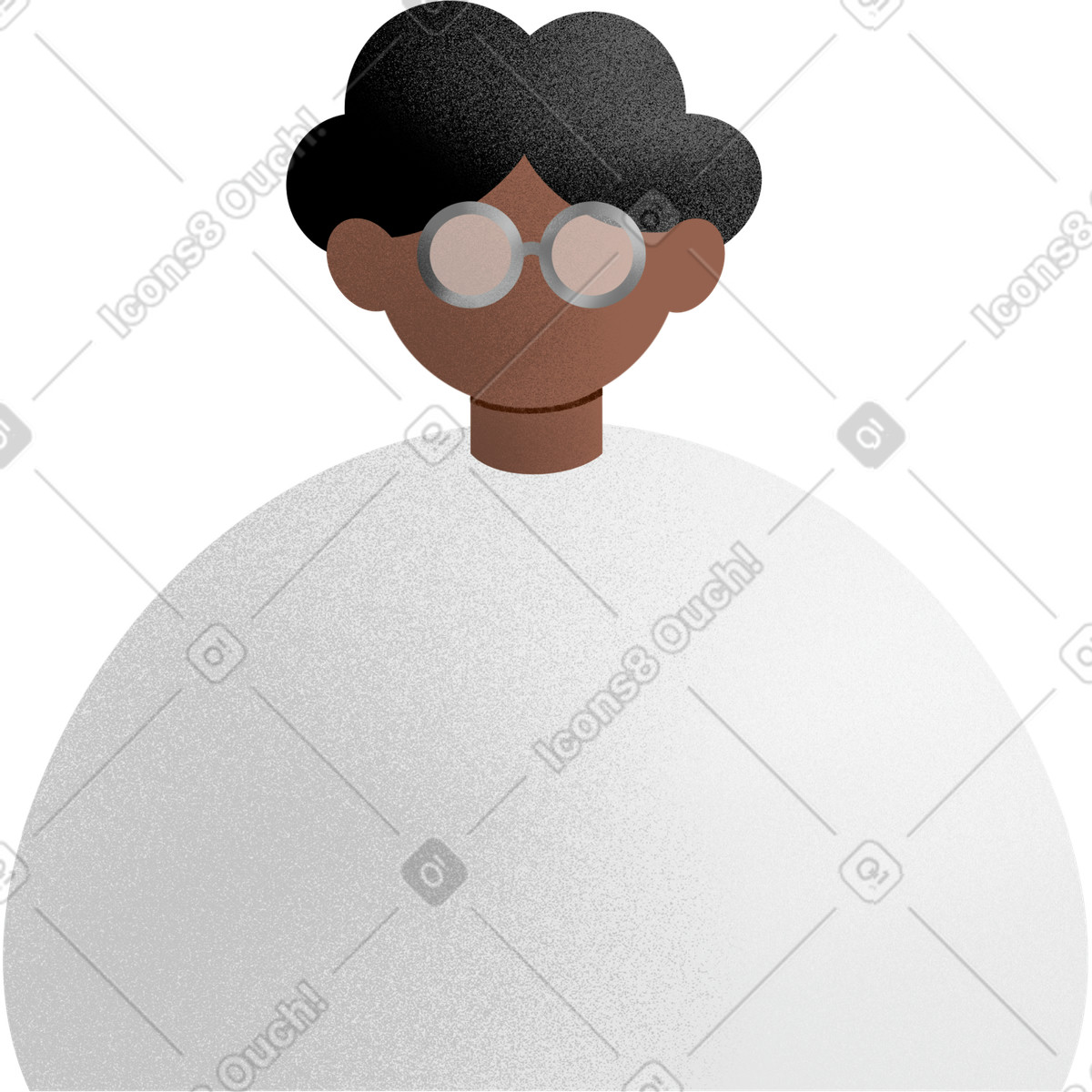 Young man with glasses illustration in Joy style download in PNG, SVG