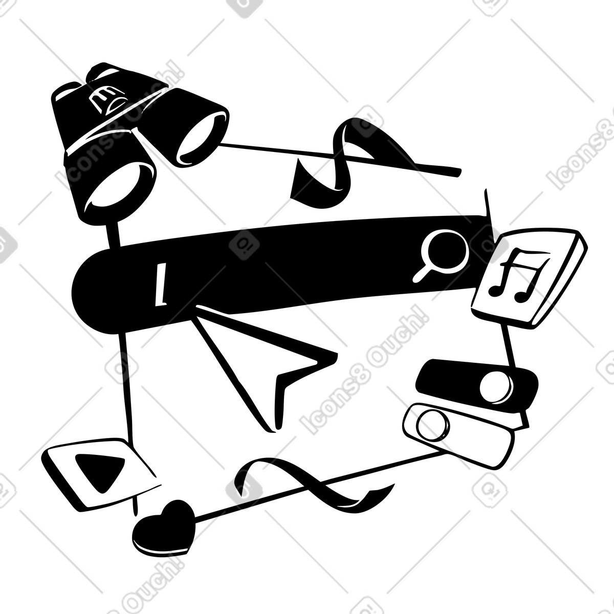 Ricerca unificata, di informazioni nel browser, su internet illustrazione in stile Line scarica in PNG, SVG