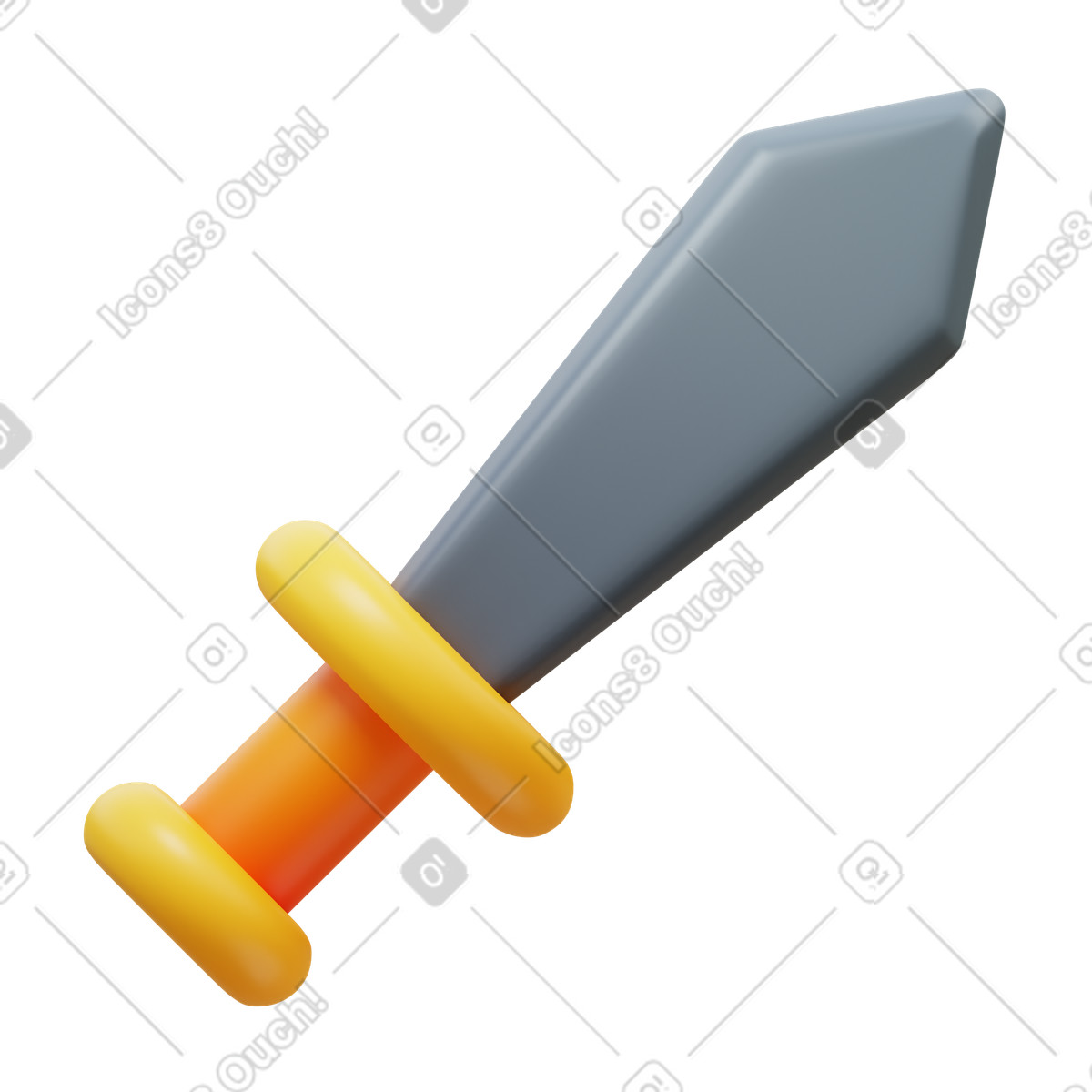 Spada illustrazione in stile 3D Fluency scarica in PNG, SVG