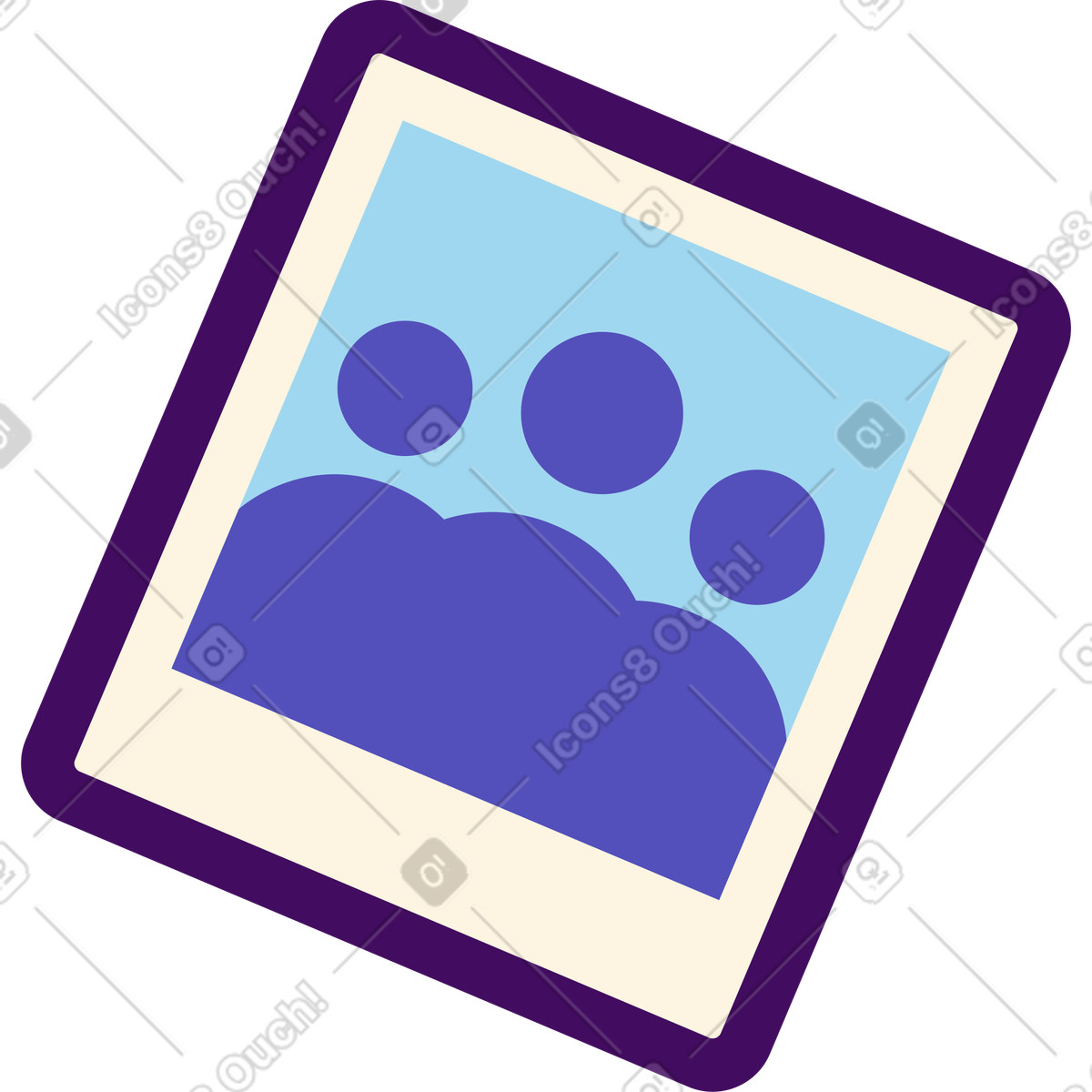 Illustration Group photo icon dans le style Simplistic à télécharger aux formats PNG, SVG