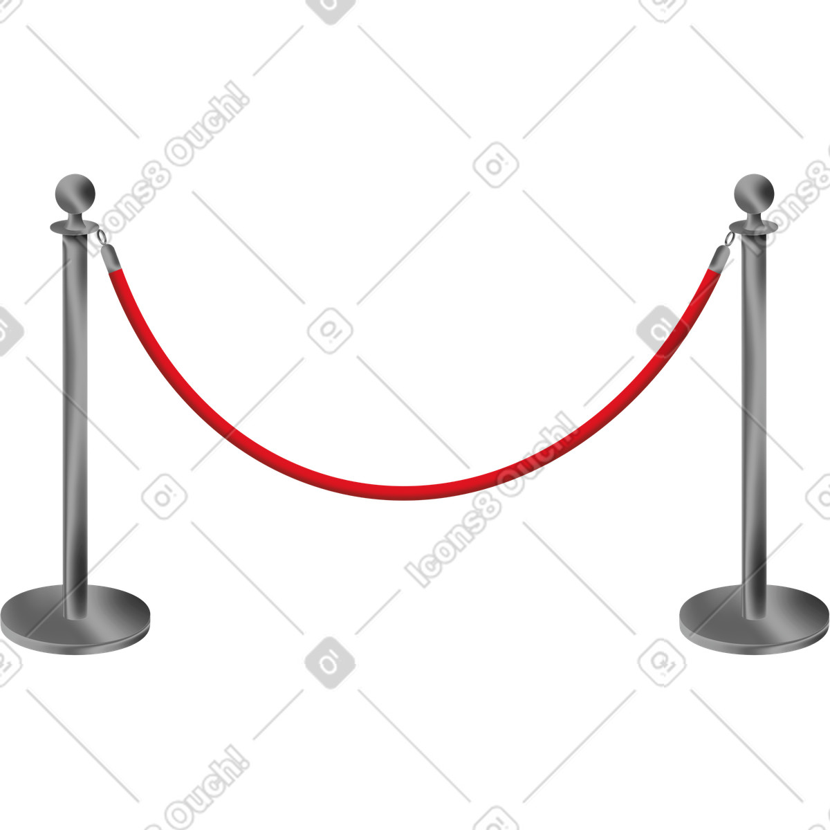 Illustration Barrière de corde musée dans le style Jumble à télécharger aux formats PNG, SVG
