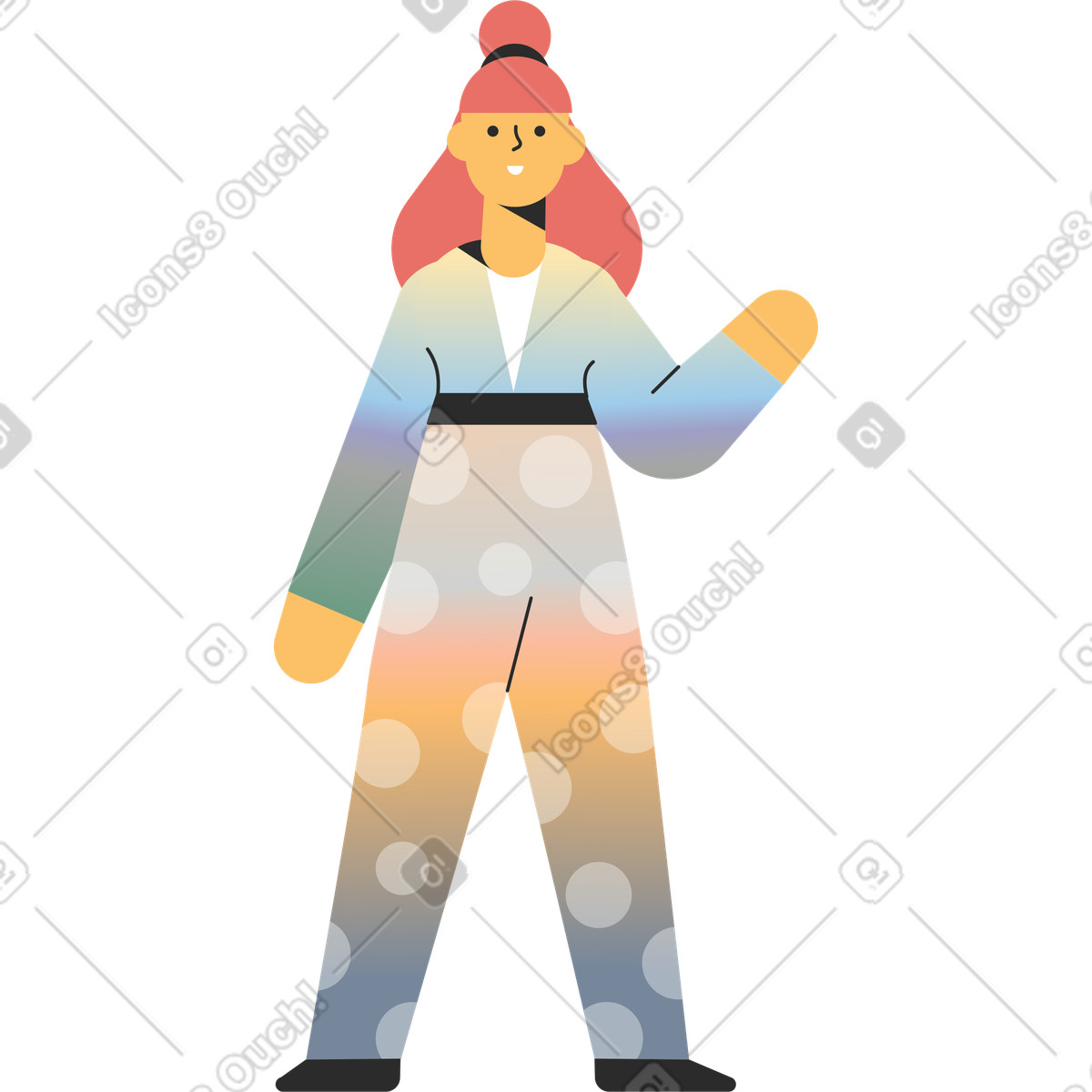 Ilustração de Menina em no estilo Marginalia para baixar em PNG, SVG
