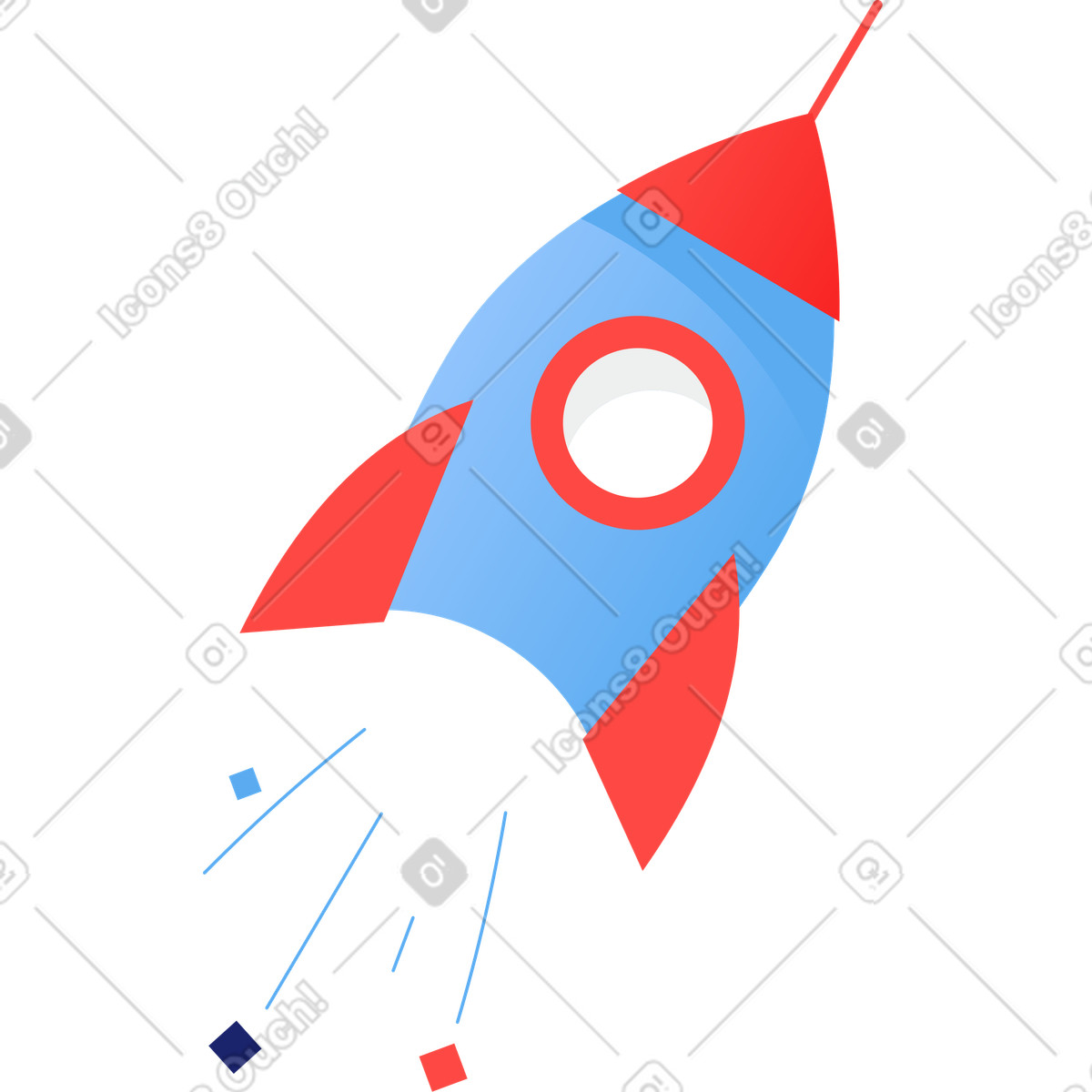 Clip スタイルの ロケット のイラストをPNG、SVG形式でダウンロード