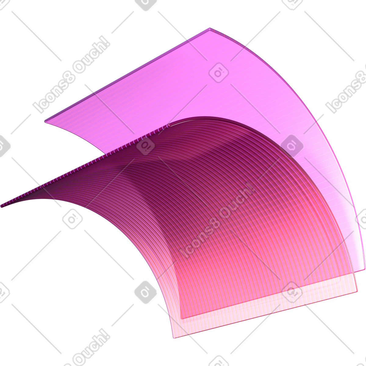 Two bent transparent plastic cards illustration in 3D Glassy style download in PNG, SVG