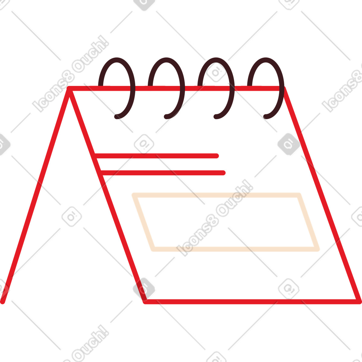Capovolgere il calendario sugli anelli illustrazione in stile Folks scarica in PNG, SVG