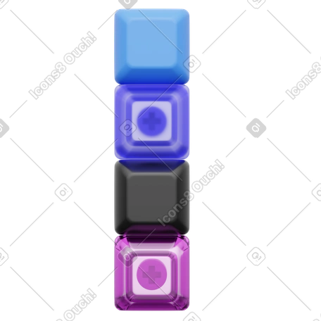 3D mechanical keycaps stack, vertical blank and transparent keys ...