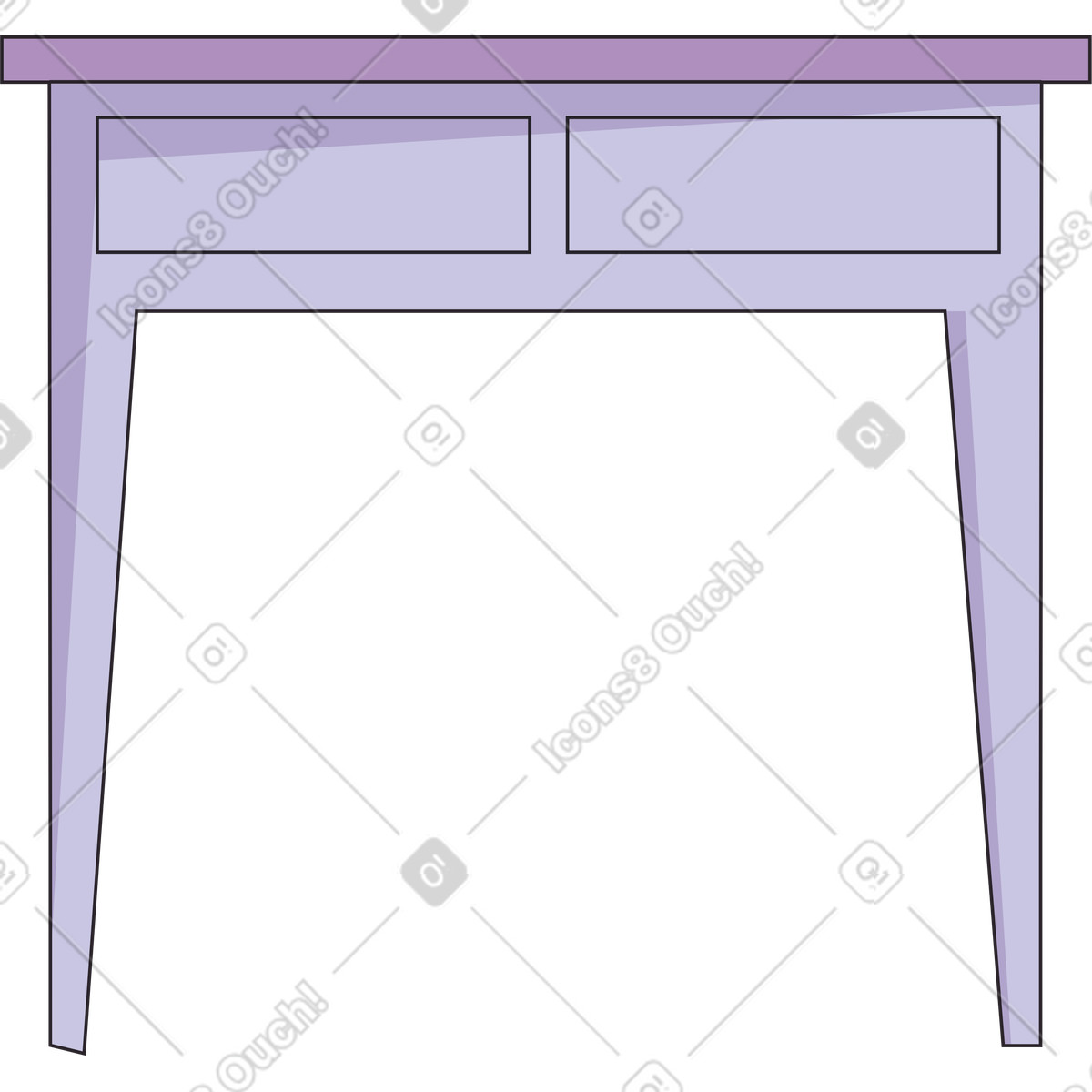 Lilac coffee table illustrazione in stile Eastwood scarica in PNG, SVG