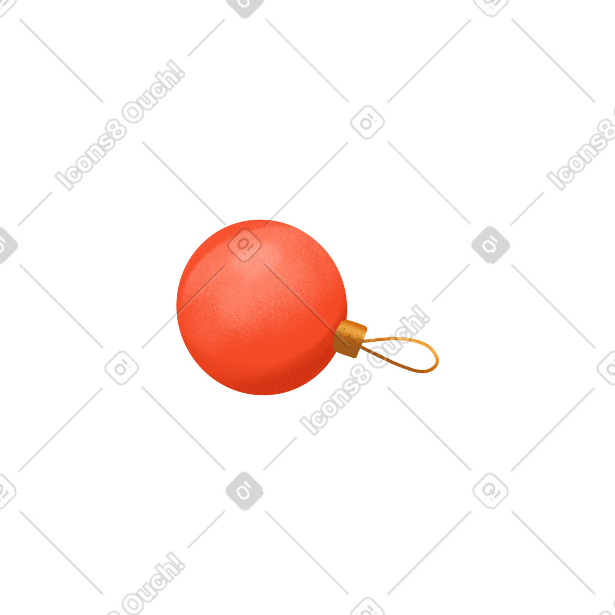 下载 Gleam 风格的 Christmas tree toy in the shape of a red ball 插画，支持 PNG、SVG 格式