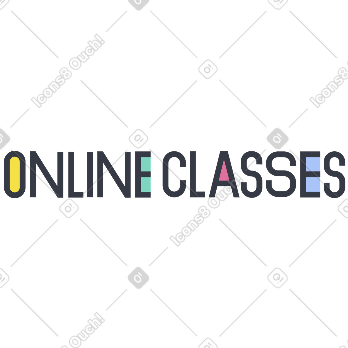 Ilustración Clases online de lettering en estilo Abstract a descargar en PNG y SVG