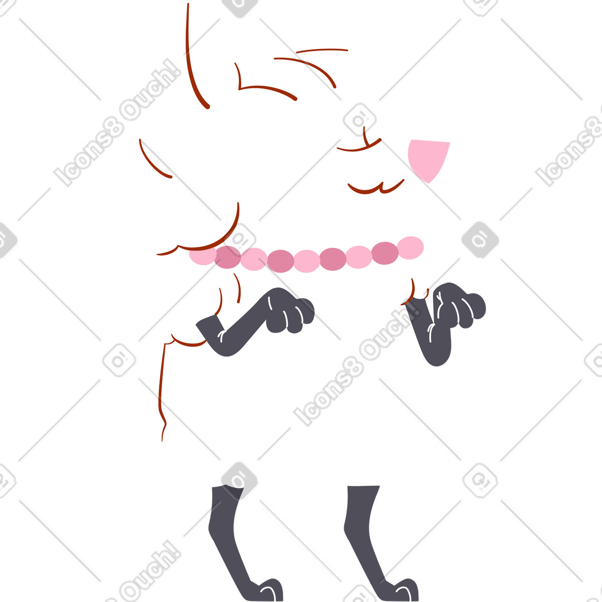 Ilustración Fashionista pomerania en estilo Woof a descargar en PNG y SVG
