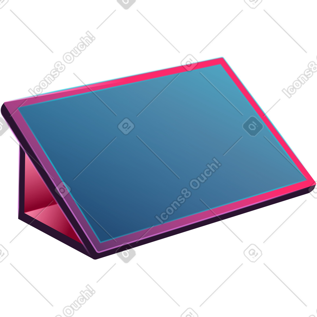 Tavoletta illustrazione in stile Neon scarica in PNG, SVG