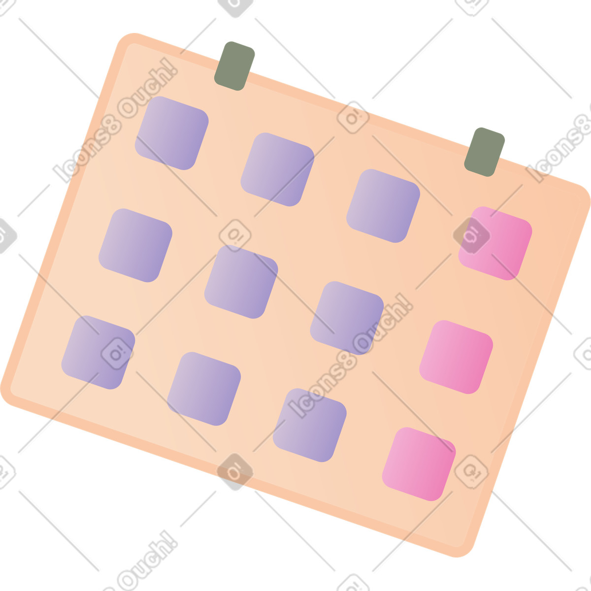 Kalender-Illustration im Coworking-Stil als Download in PNG, SVG