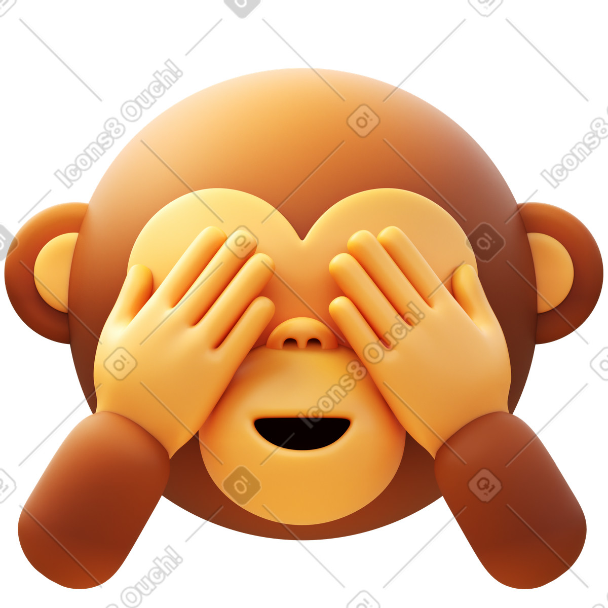 See no evil monkey illustration in PNG, SVG