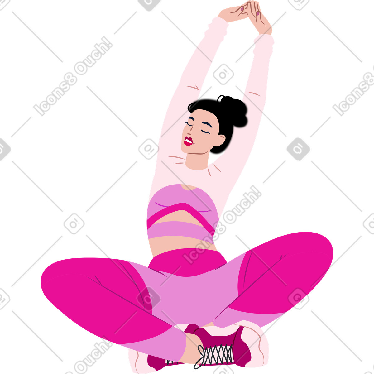 Illustration Jeune femme faisant du yoga dans le style Everyday à télécharger aux formats PNG, SVG