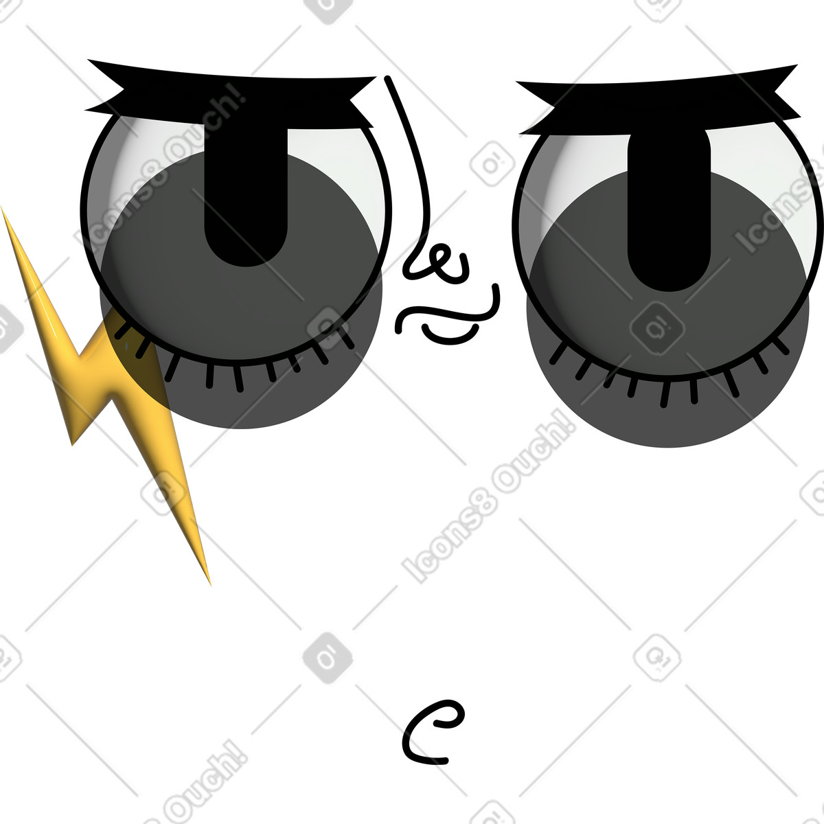 Cool expression with dark glasses illustration in Cartoony style download in PNG, SVG